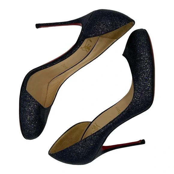 Christian Louboutin Helmour 100 Glitter D’Orsay Stiletto Pumps Size 36.5
